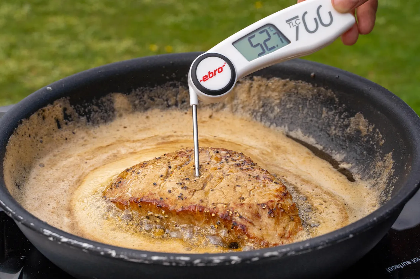 Kerntemperatuur meten voor de perfecte garing van het kalfsvlees