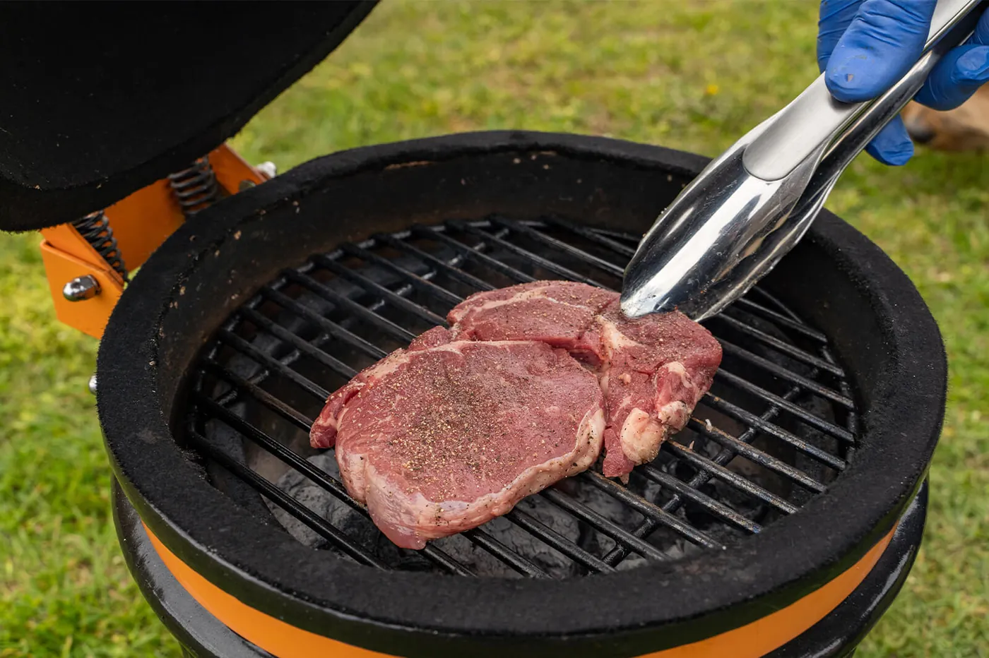 Rib-eye steak op de barbecue
